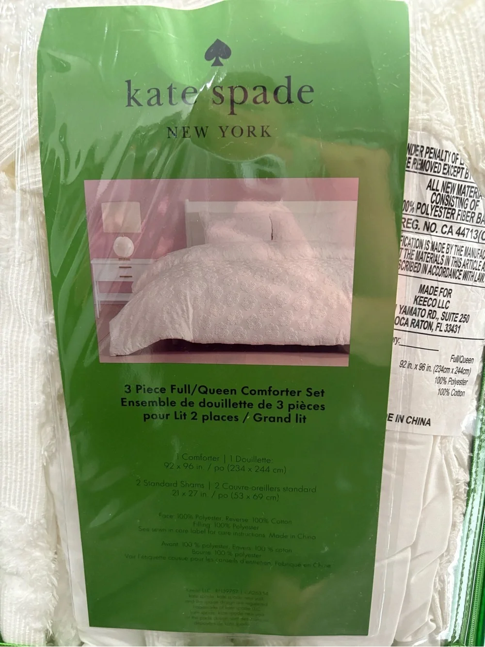 NEW Kate Spade New York Pop Floral in Marshmallow- Queen size